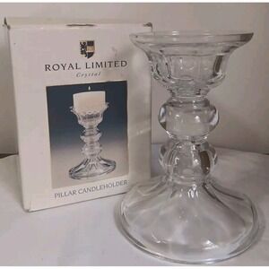 Royal Limited Pillar Candle Holder 8.5 In 24%‎ Full Lead Crystal READ